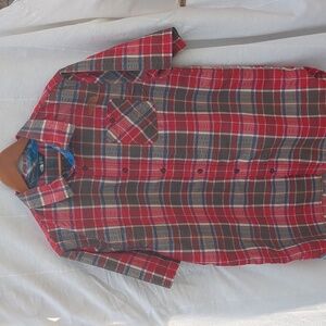 The North Face Shirt Blue Red Casual Button Down Shirt Plaid Large